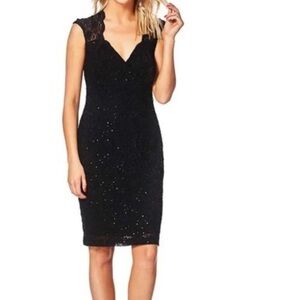 Connected Apparel Sleeveless Keyhole Back Sequin Sheath Dress size 10